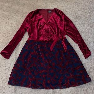 Velour V-Neck Dress